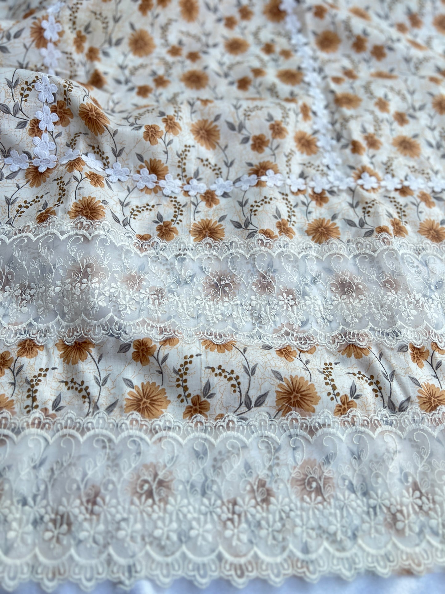 Floral Prints suits with Dedicated Lace