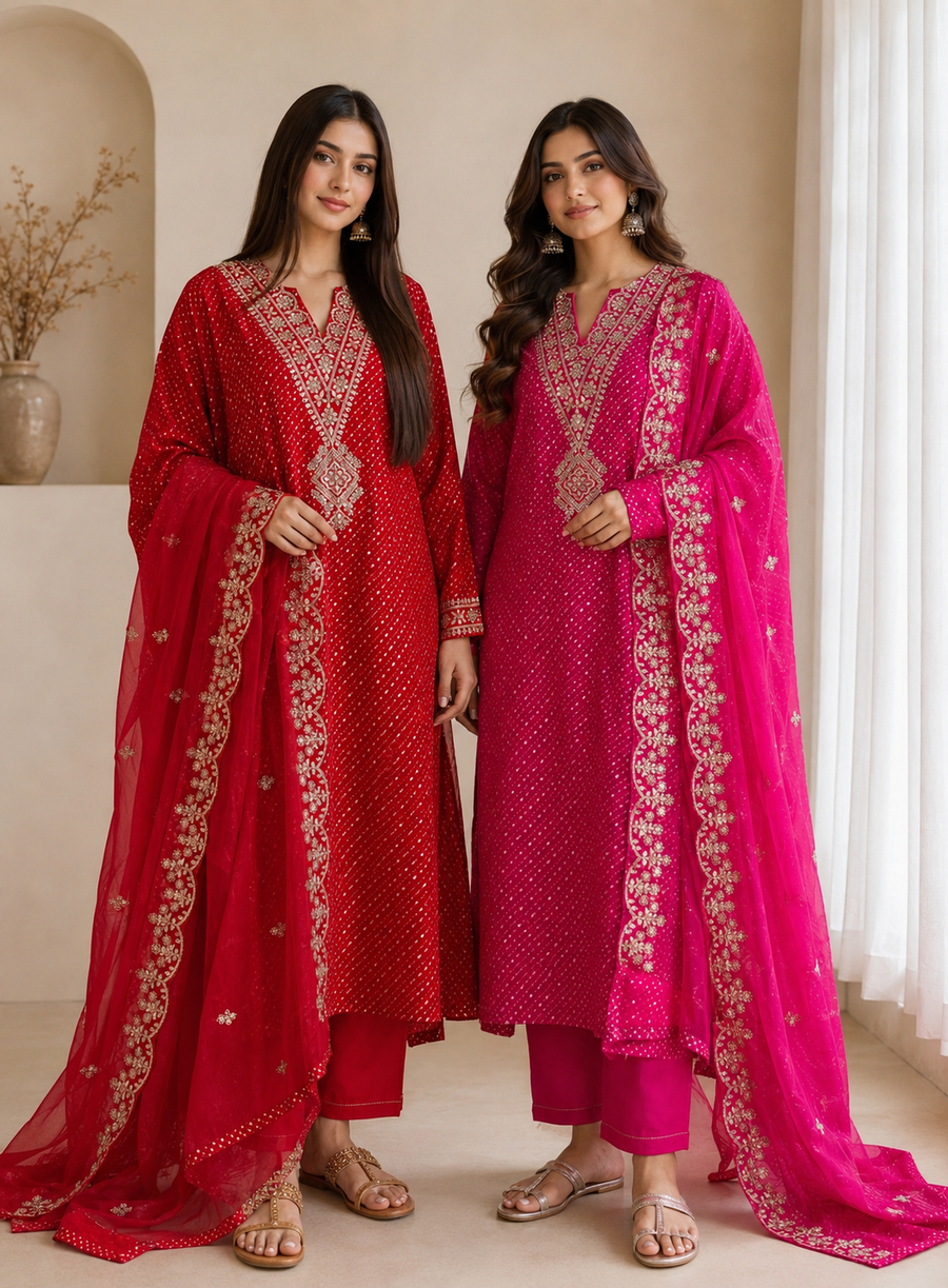 Radiant Red and Rani Laheriya