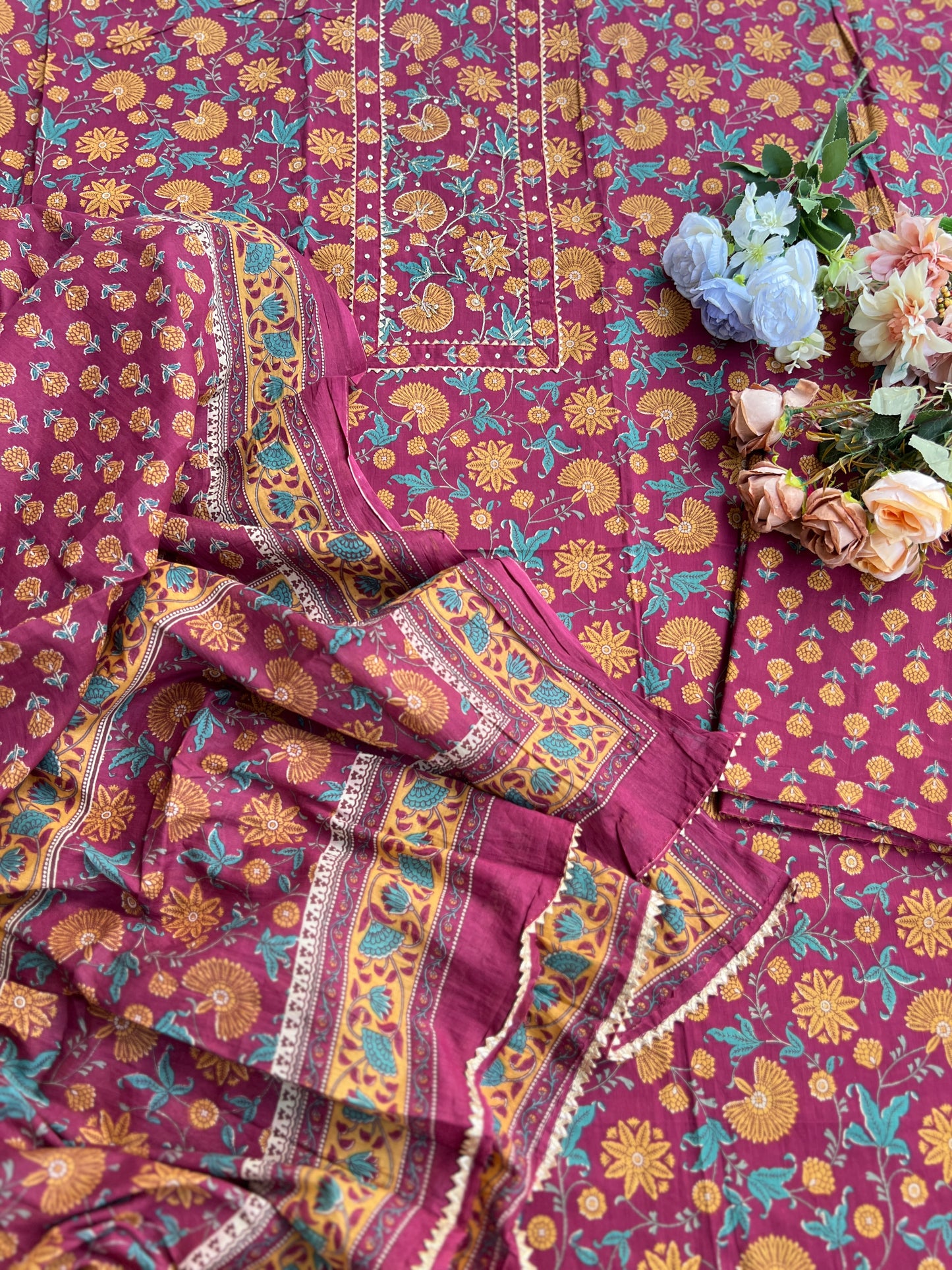 Handblock Prints with Delicate Handwork