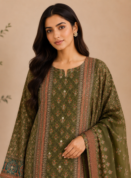 Gota-Embellished Modal Maslin Suit Set