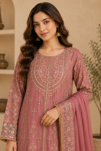 Georgette Embroidered Pakistani Suit