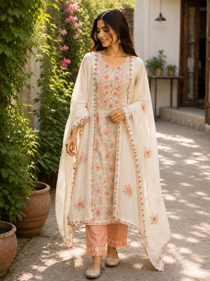 Pure Cotton Chikankari-Inspired Suit
