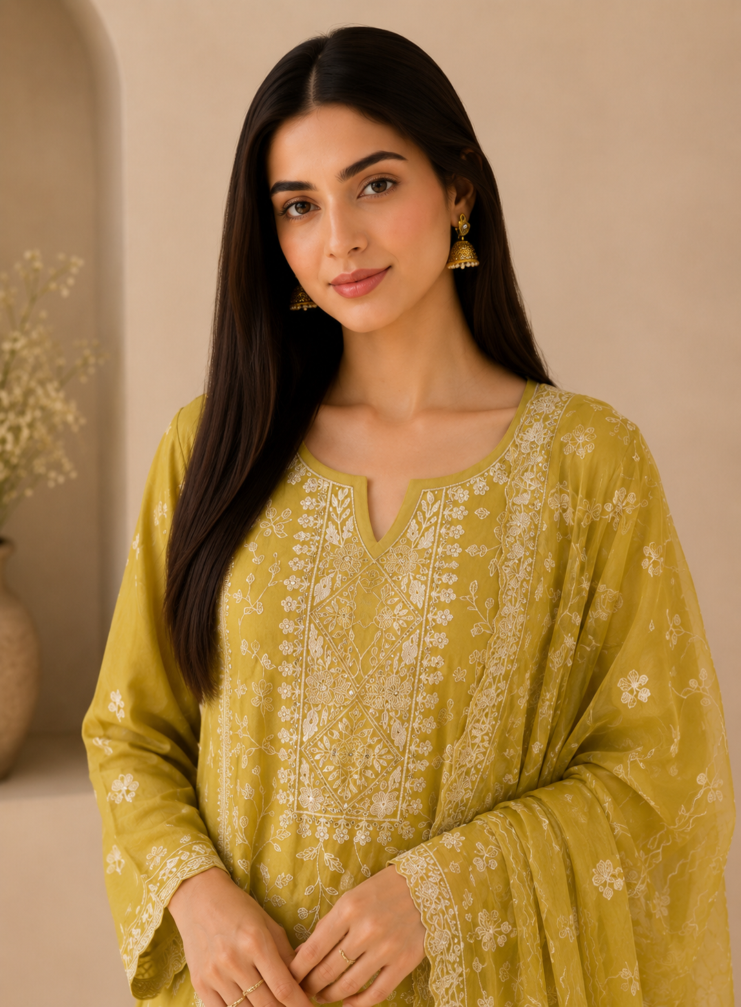 Lightweight Chiffon Embroidered Suit Set