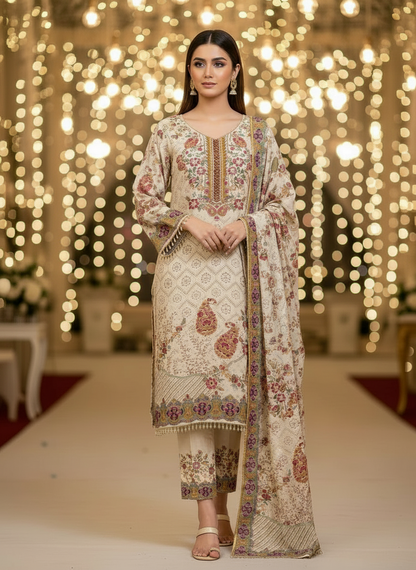Elegant Crepe Pakistani Stitched Salwar Suit with Intricate Mirror Work
