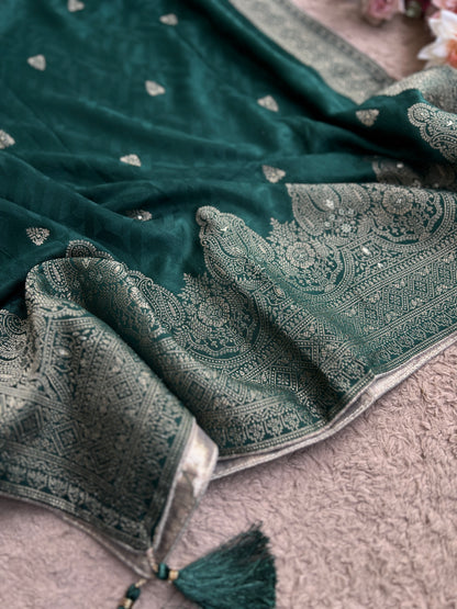 Royal Pashmina Banarasi Weaving Salwar Suit Set – Winter Wedding Edit