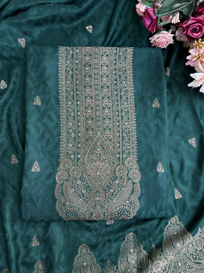 Royal Pashmina Banarasi Weaving Salwar Suit Set – Winter Wedding Edit