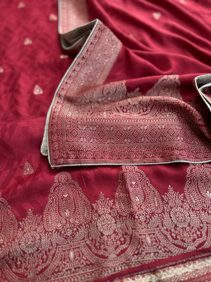 Royal Pashmina Banarasi Weaving Salwar Suit Set – Winter Wedding Edit