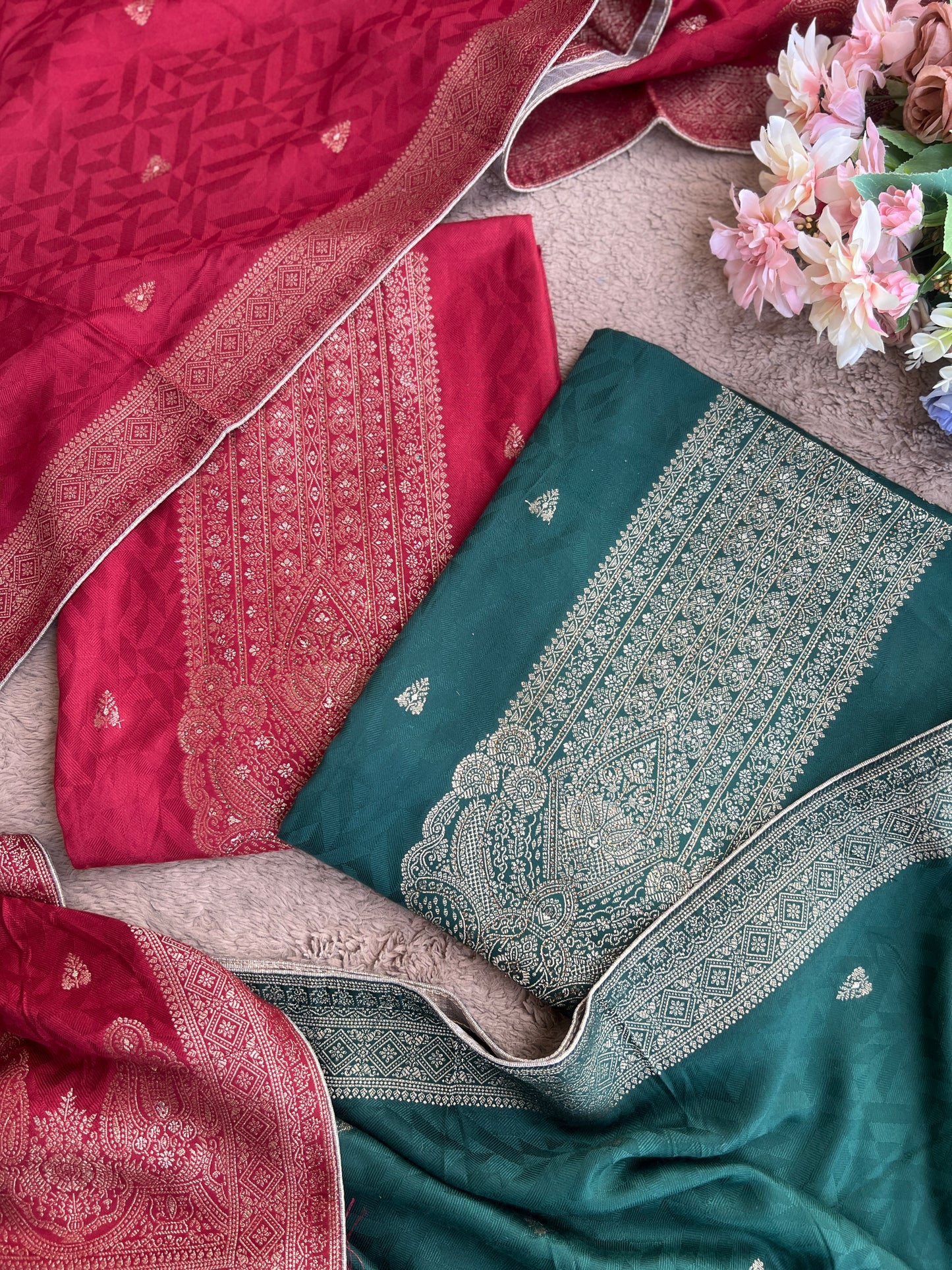 Royal Pashmina Banarasi Weaving Salwar Suit Set – Winter Wedding Edit