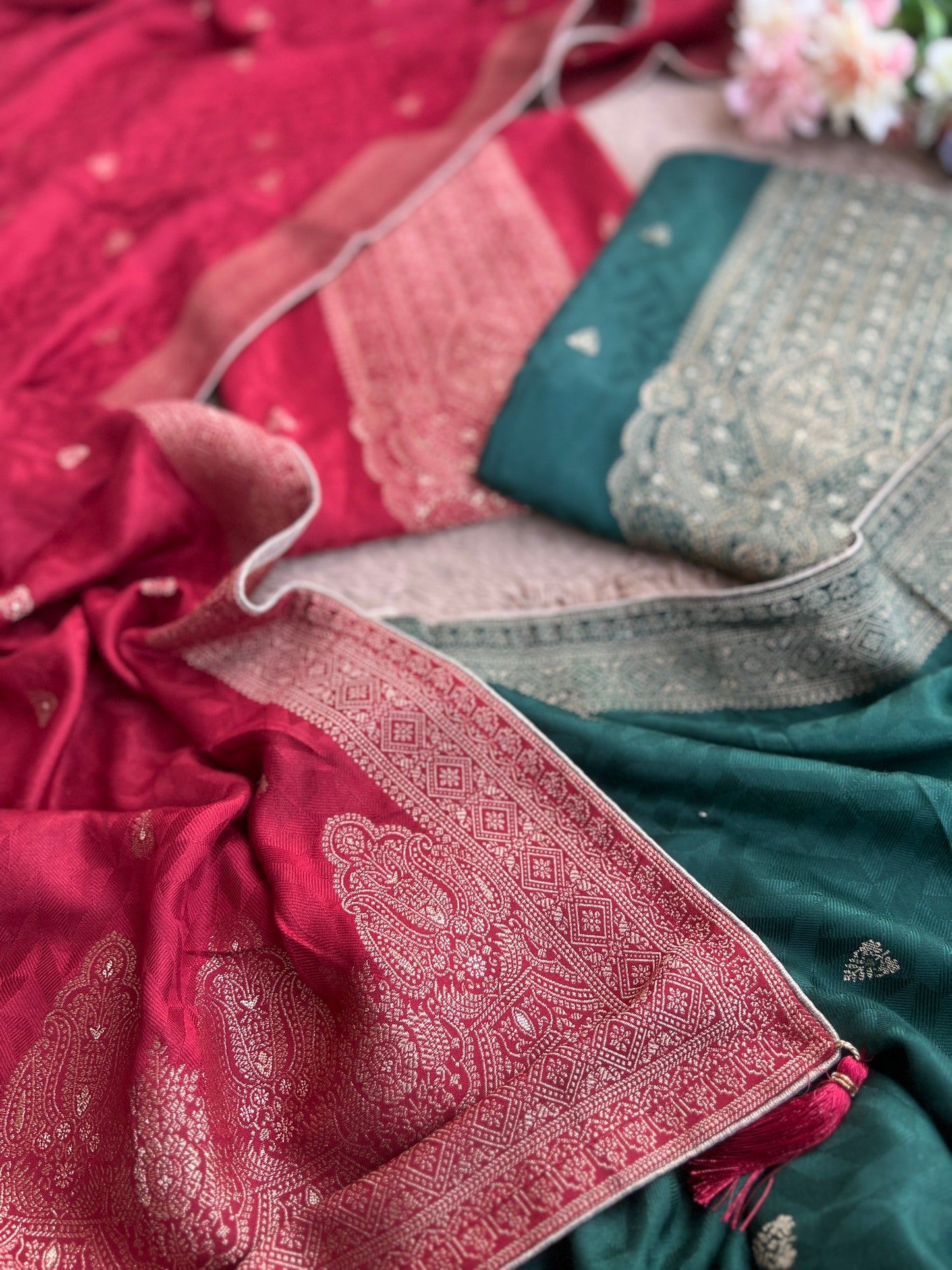 Royal Pashmina Banarasi Weaving Salwar Suit Set – Winter Wedding Edit