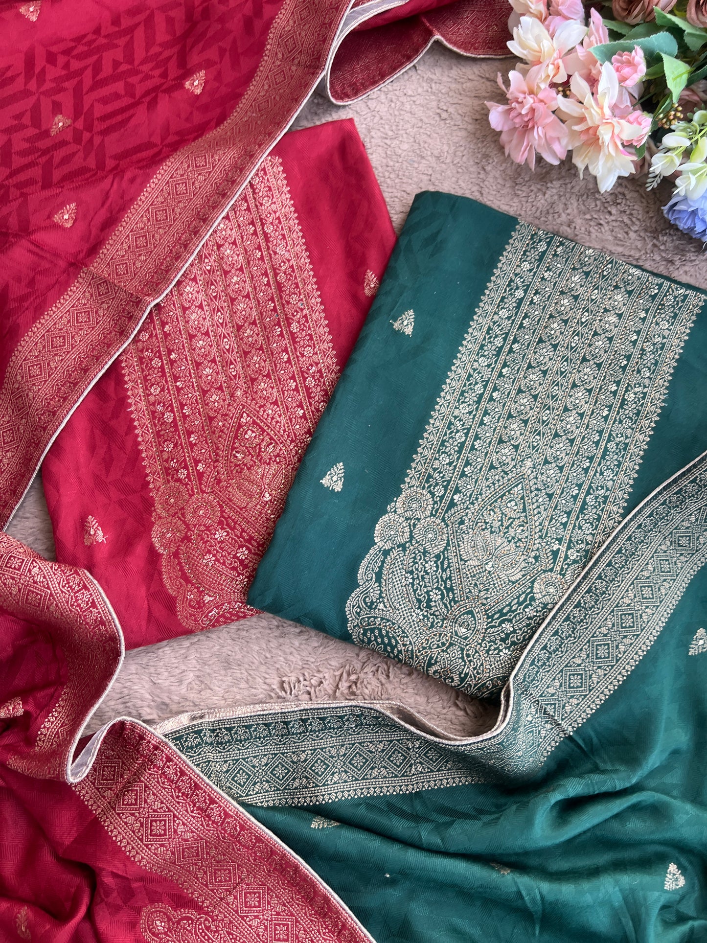 Royal Pashmina Banarasi Weaving Salwar Suit Set – Winter Wedding Edit