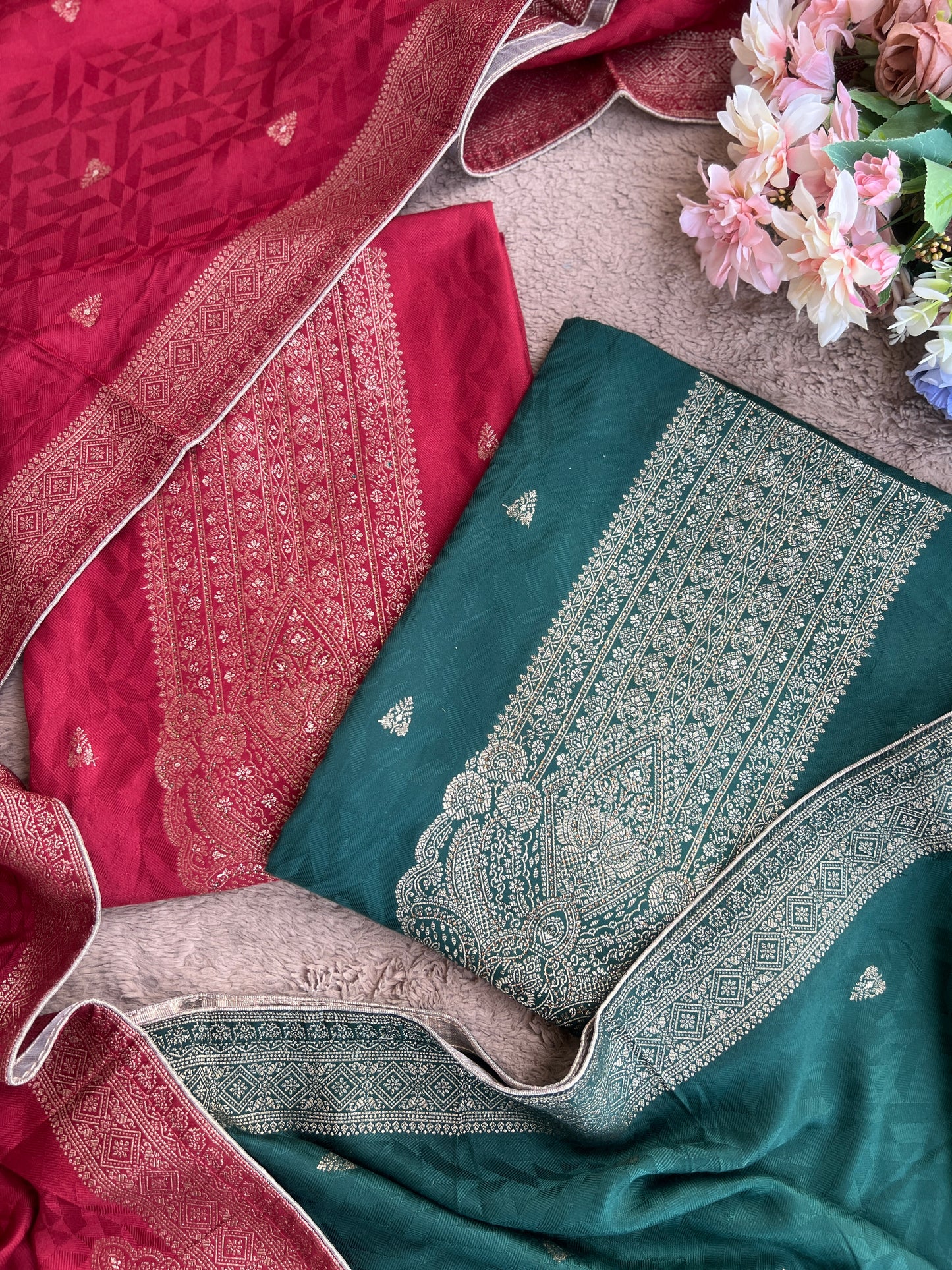 Royal Pashmina Banarasi Weaving Salwar Suit Set – Winter Wedding Edit