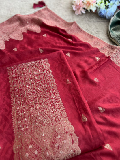 Royal Pashmina Banarasi Weaving Salwar Suit Set – Winter Wedding Edit
