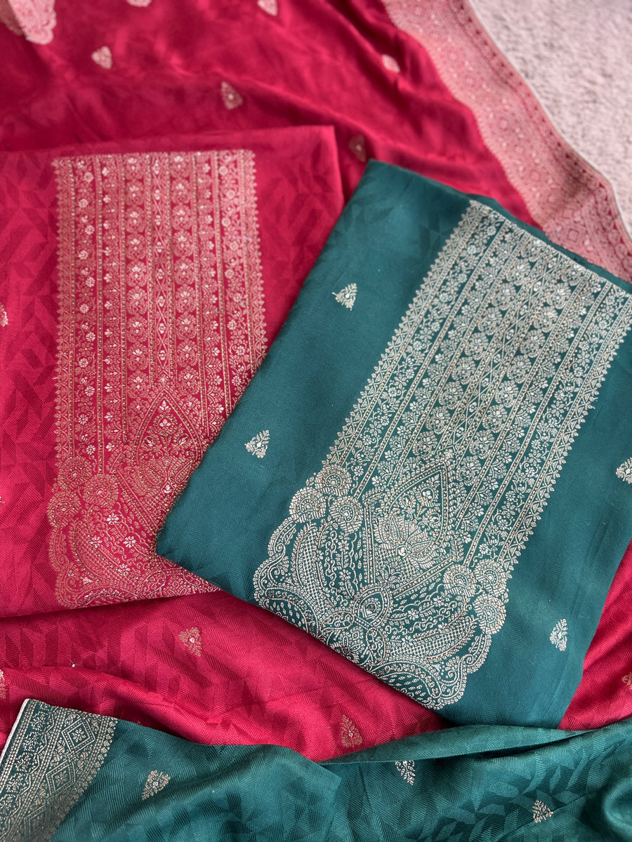 Royal Pashmina Banarasi Weaving Salwar Suit Set – Winter Wedding Edit