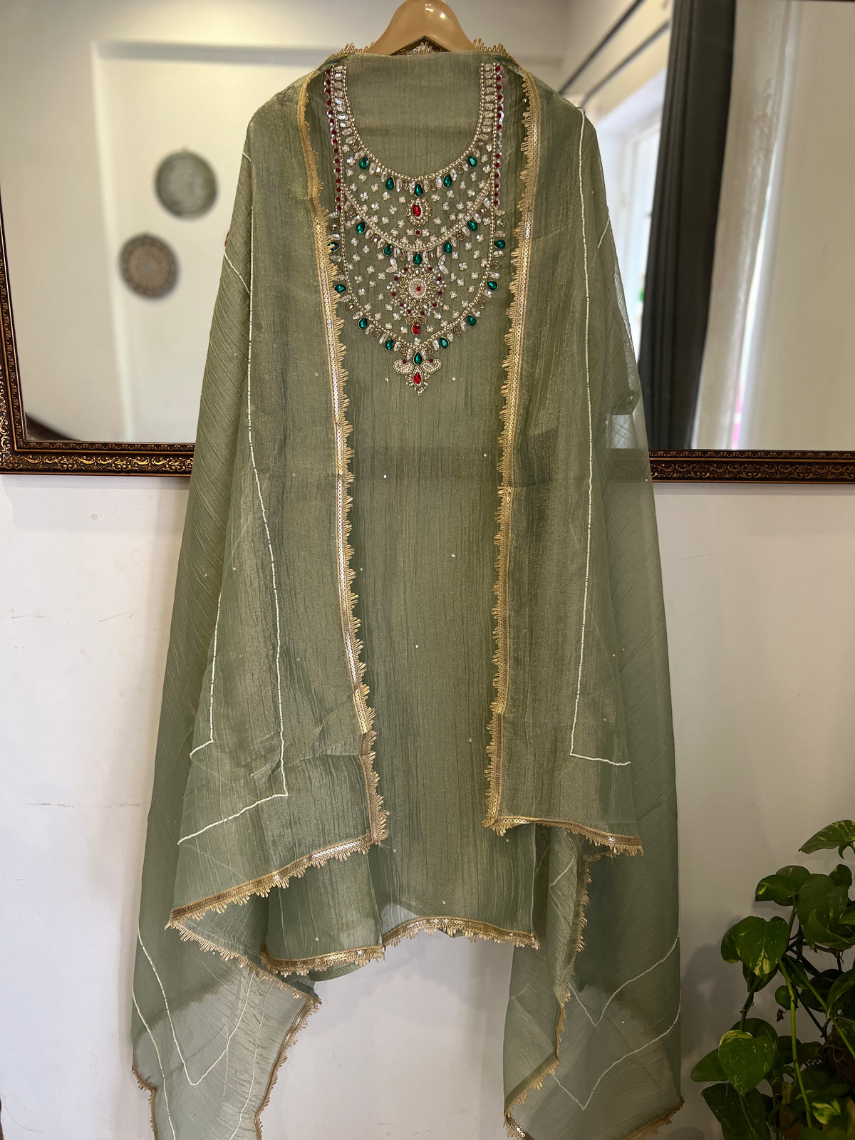 Royal Hand-Embellished Unstitched Suit Set