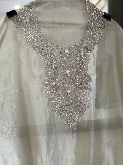 Silver Moonlight Embroidered Suit Set