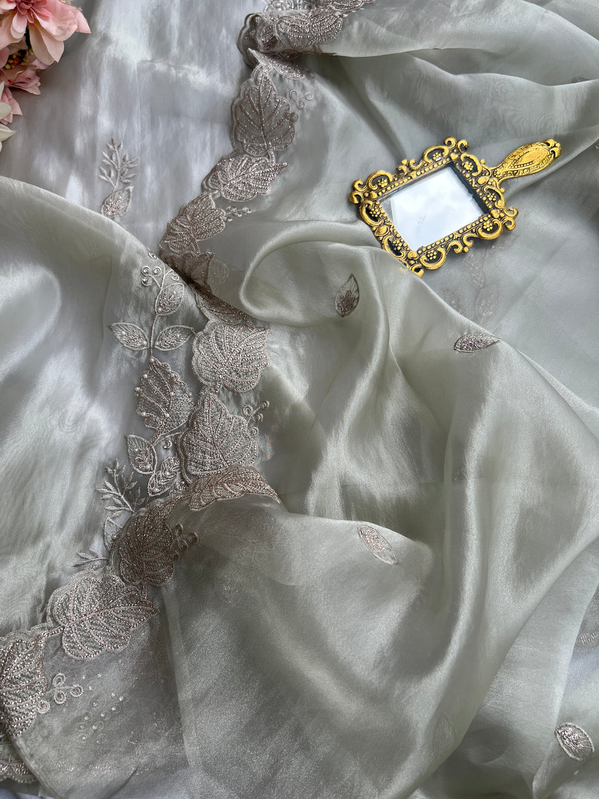 Silver Moonlight Embroidered Suit Set