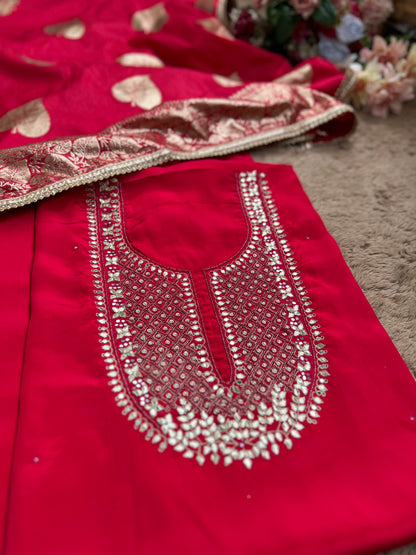 Festive Red Charm with Exquisite Handwork