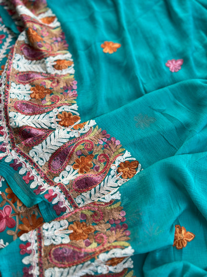 Teal Green Kashmiri Full Jaal Embroidered Salwar Suit