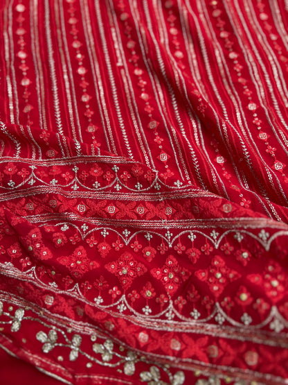 Elegant Georgette Chikankari Suit with Handcrafted Dupatta