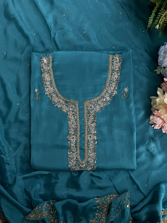 Teal Elegance – Chinnon Handwork Ensemble