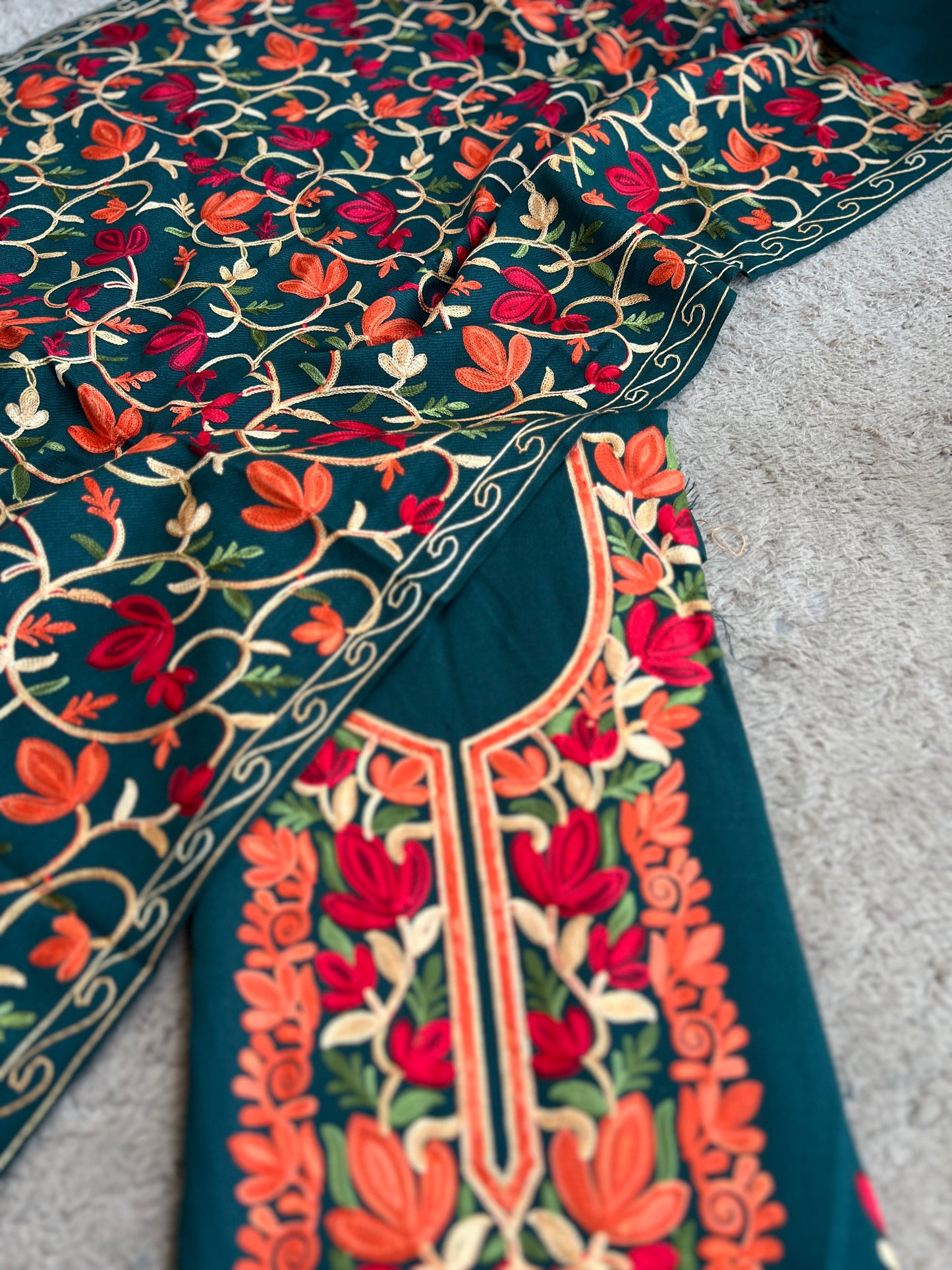 Forest Bloom Unstitched Woolen Kashmiri Suit Set
