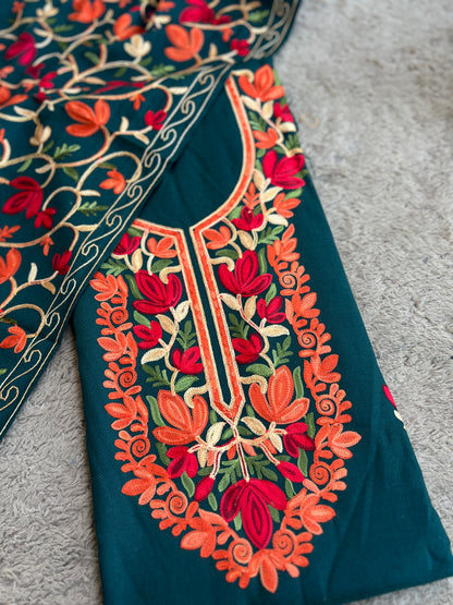 Forest Bloom Unstitched Woolen Kashmiri Suit Set