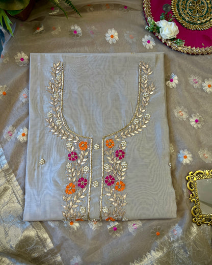 Ivory Glow – Chanderi Silk with Tissue Dupatta ✨