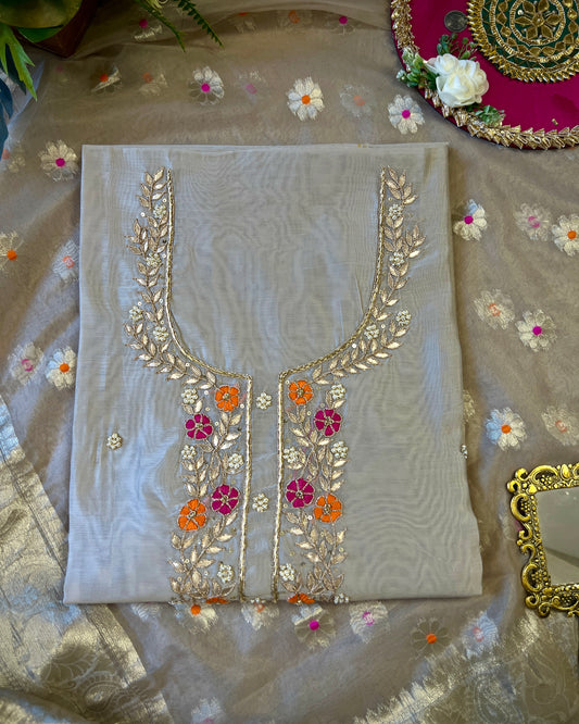 Ivory Glow – Chanderi Silk with Tissue Dupatta ✨