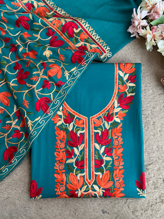 Firozi Unstitched Woolen Kashmiri Suit Set