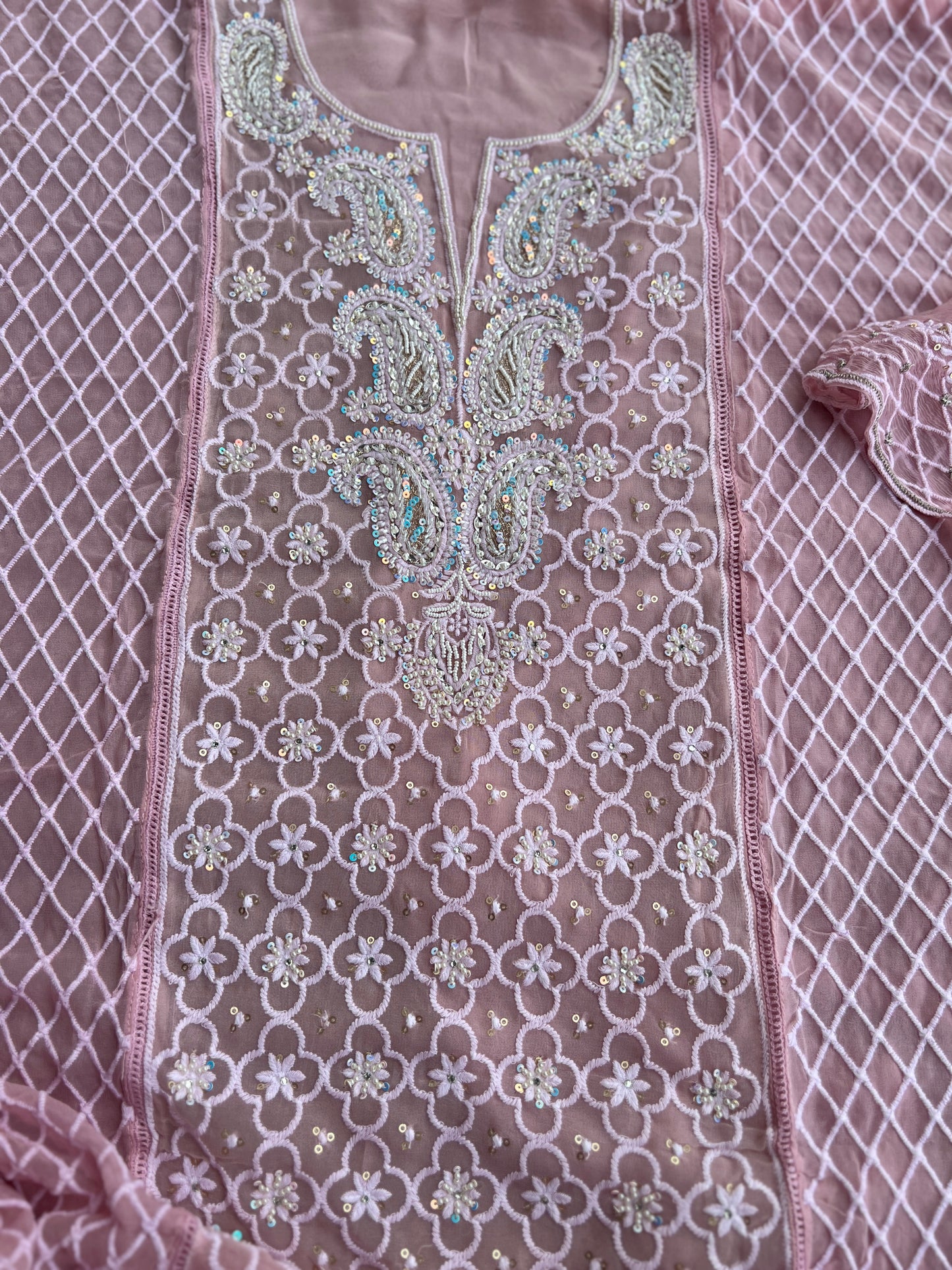 Exclusive Georgette Chikankari Salwar Suit with Intricate Handwork & Pure Dupatta
