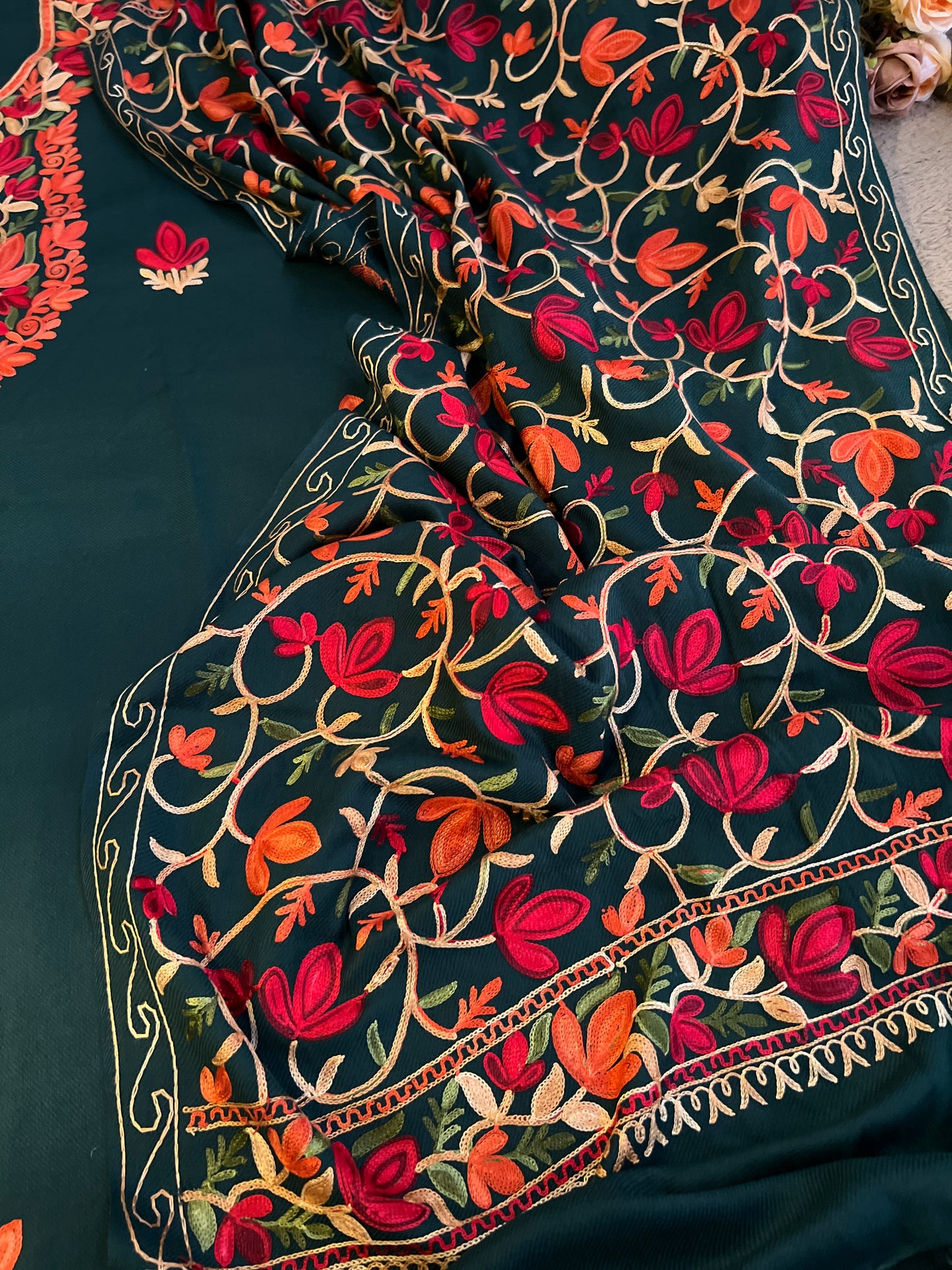 Forest Bloom Unstitched Woolen Kashmiri Suit Set
