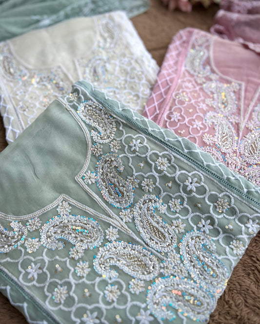 Exclusive Georgette Chikankari Salwar Suit with Intricate Handwork & Pure Dupatta