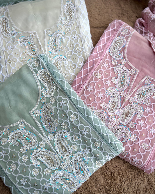 Exclusive Georgette Chikankari Salwar Suit with Intricate Handwork & Pure Dupatta