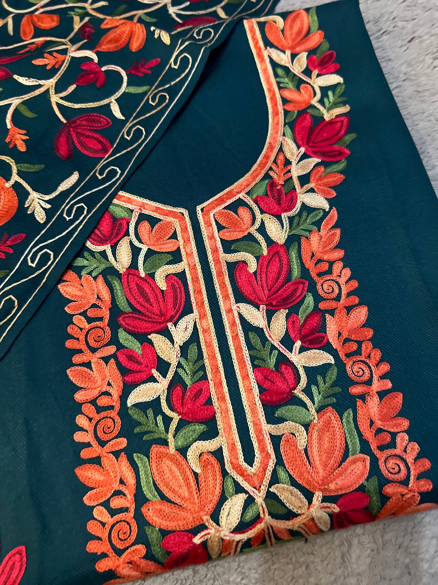 Forest Bloom Unstitched Woolen Kashmiri Suit Set