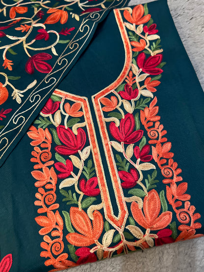 Forest Bloom Unstitched Woolen Kashmiri Suit Set