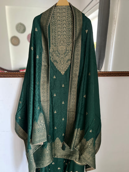 Royal Pashmina Banarasi Weaving Salwar Suit Set – Winter Wedding Edit