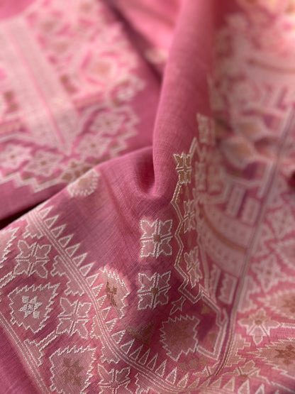 Woven Heritage – Soft Pink Jamdani Elegance