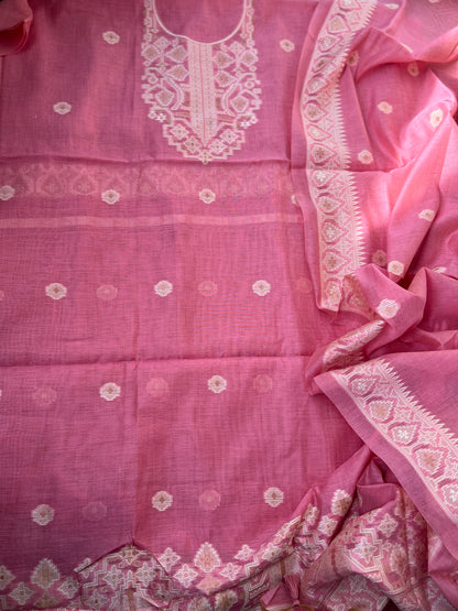 Woven Heritage – Soft Pink Jamdani Elegance