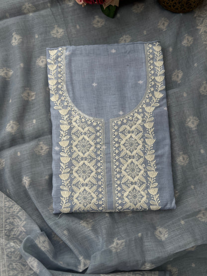 Soft-Toned Linen Sets with Intricate Thread Work