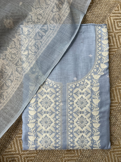 Soft-Toned Linen Sets with Intricate Thread Work