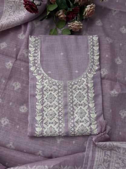 Soft-Toned Linen Sets with Intricate Thread Work