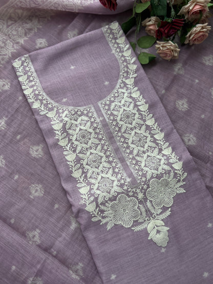 Soft-Toned Linen Sets with Intricate Thread Work