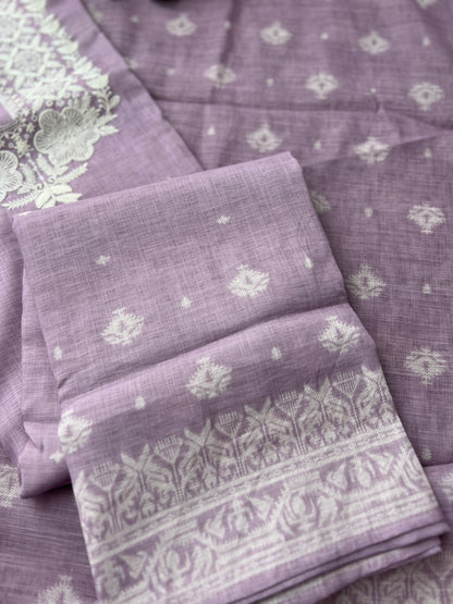 Soft-Toned Linen Sets with Intricate Thread Work