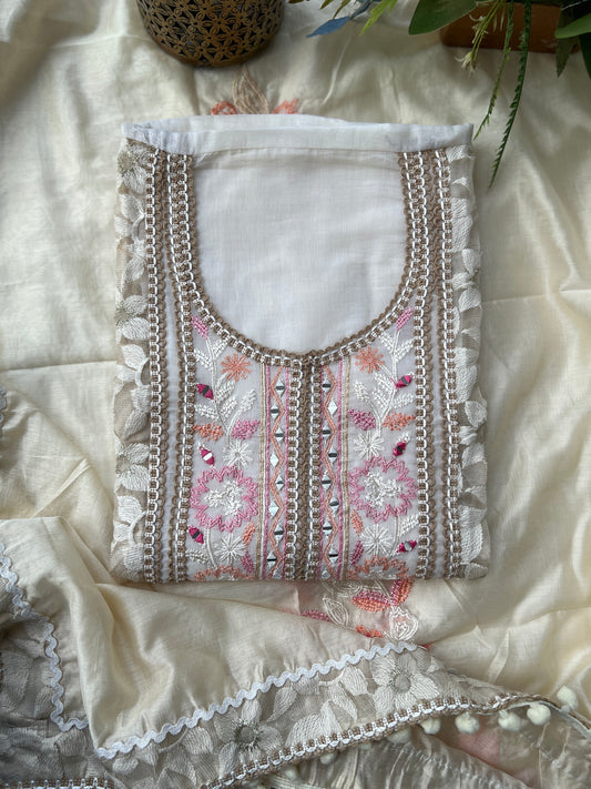 Mal Chanderi & Embroidered Florals