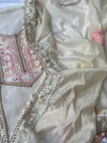 Mal Chanderi & Embroidered Florals