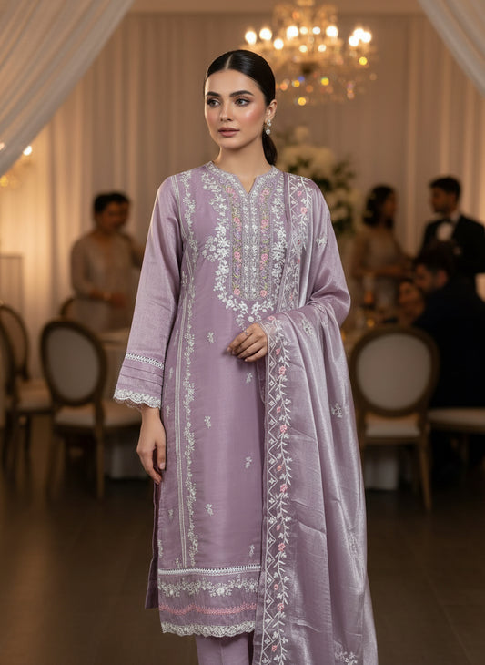 Lilac Blossom Shimmer Maslin Suit