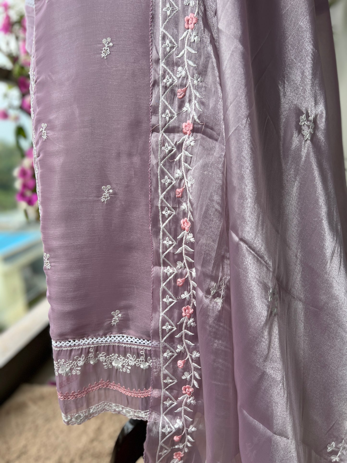 Lilac Blossom Shimmer Maslin Suit