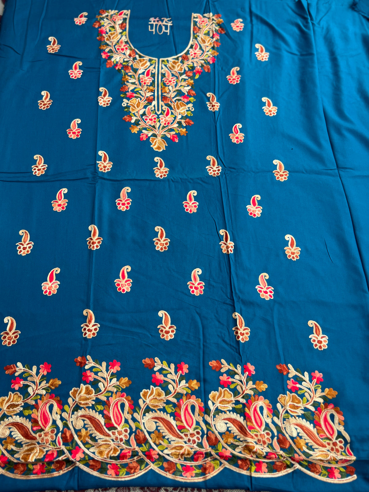 Kashmiri Paisleys in Peacock Blue
