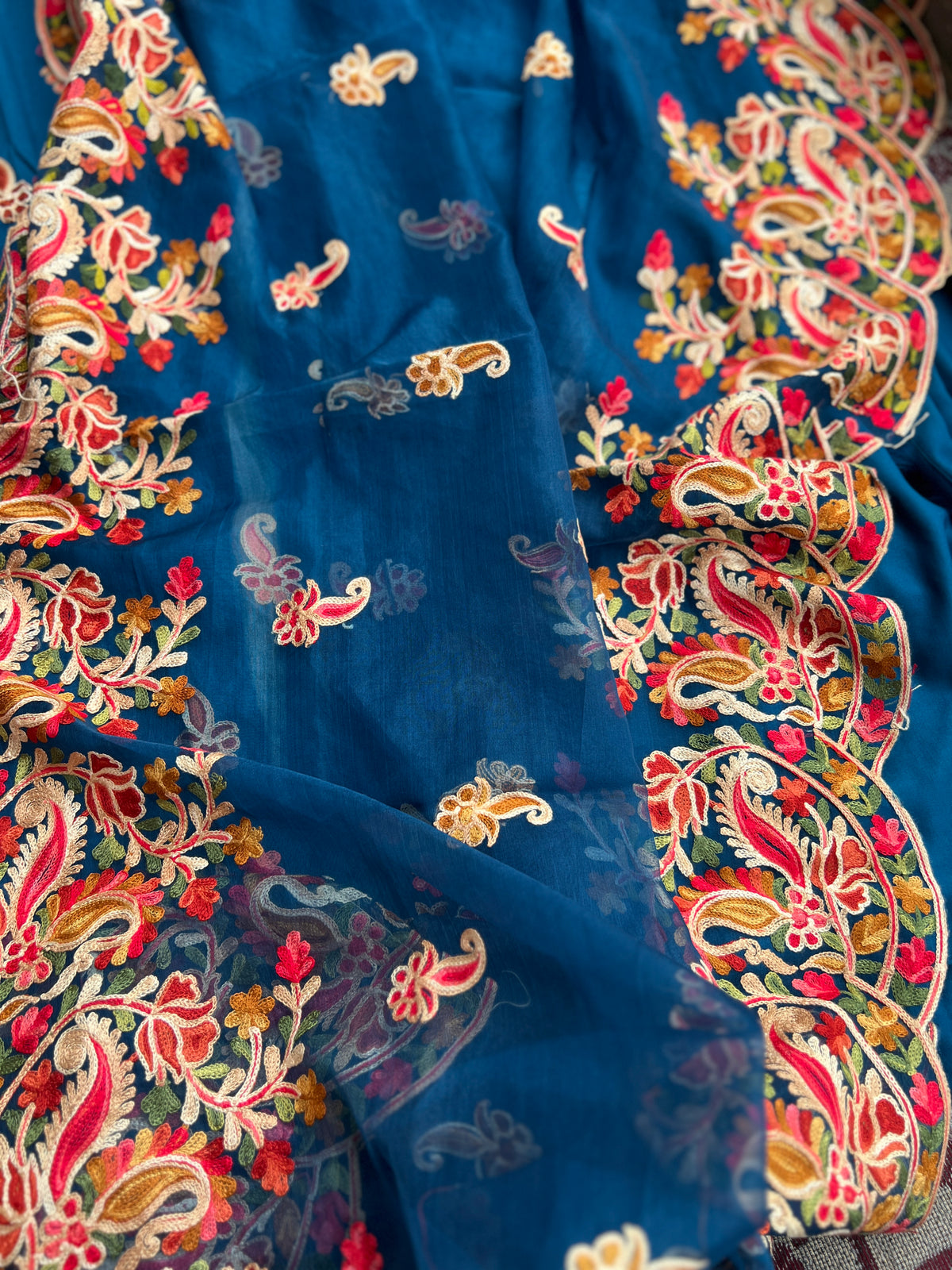 Kashmiri Paisleys in Peacock Blue