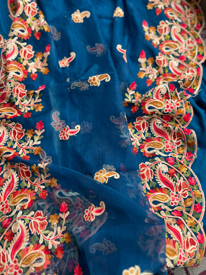 Kashmiri Paisleys in Peacock Blue